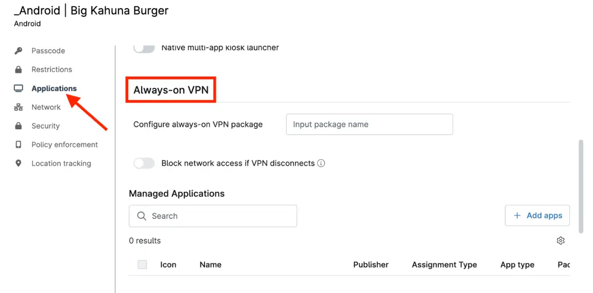 Always-on VPN