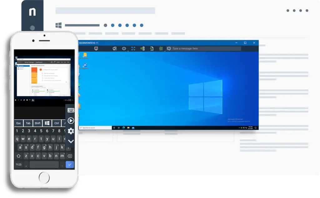 Captura de tela do software de gerenciamento seguro