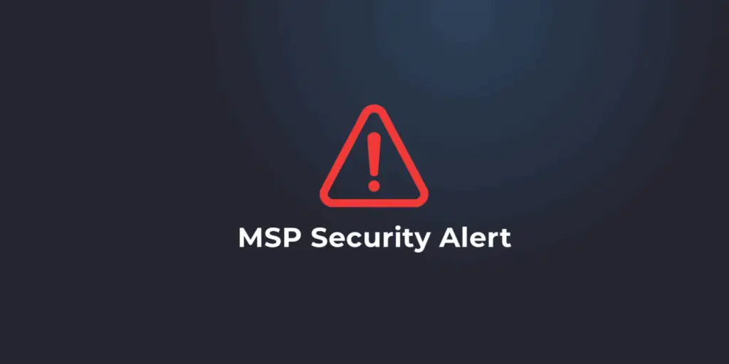 MSP securiity alert banner