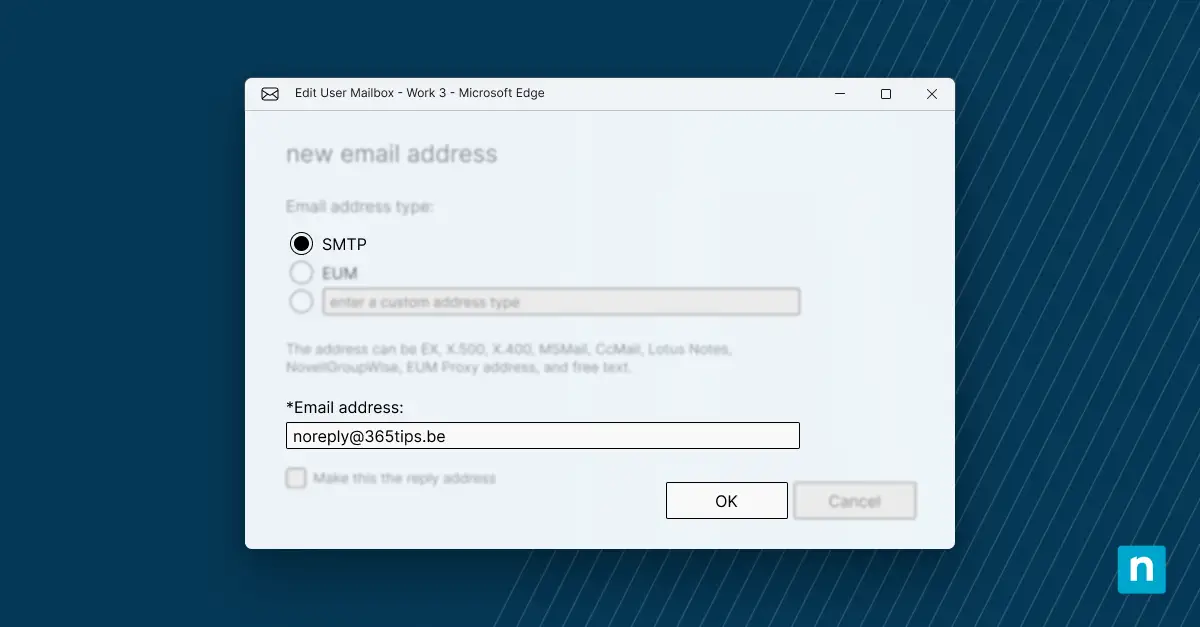 Capture d'écran de l'interface utilisateur pour Comment ajouter un alias de messagerie dans Active Directory