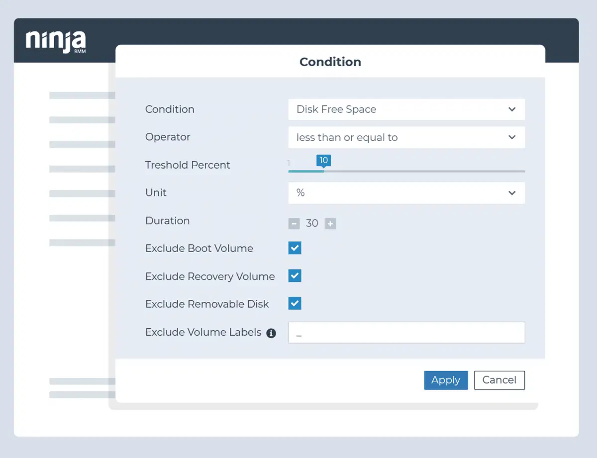Drive monitoring checklist