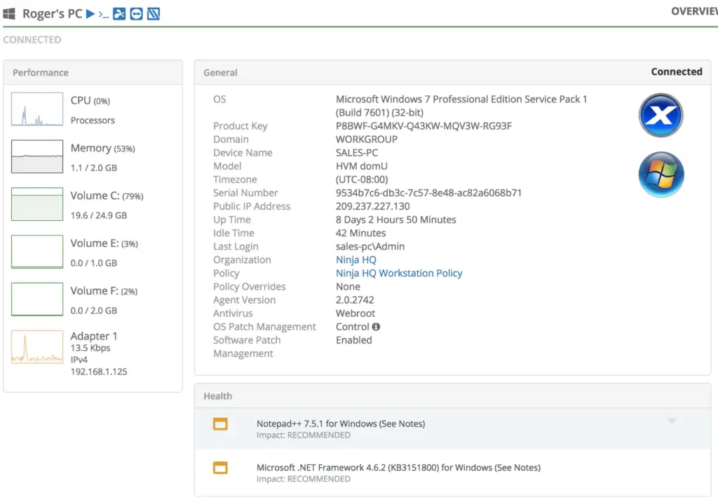 user-idle-time User-idle-time in NinjaOne dashboard