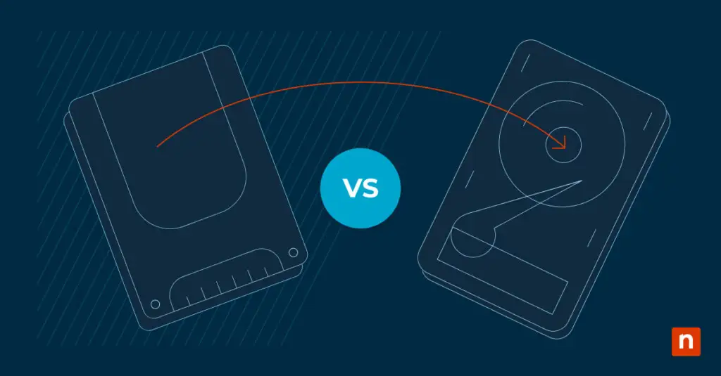 SSD vs HDD vs SSHD: How to Choose? Illustration of a SSD and a HDD