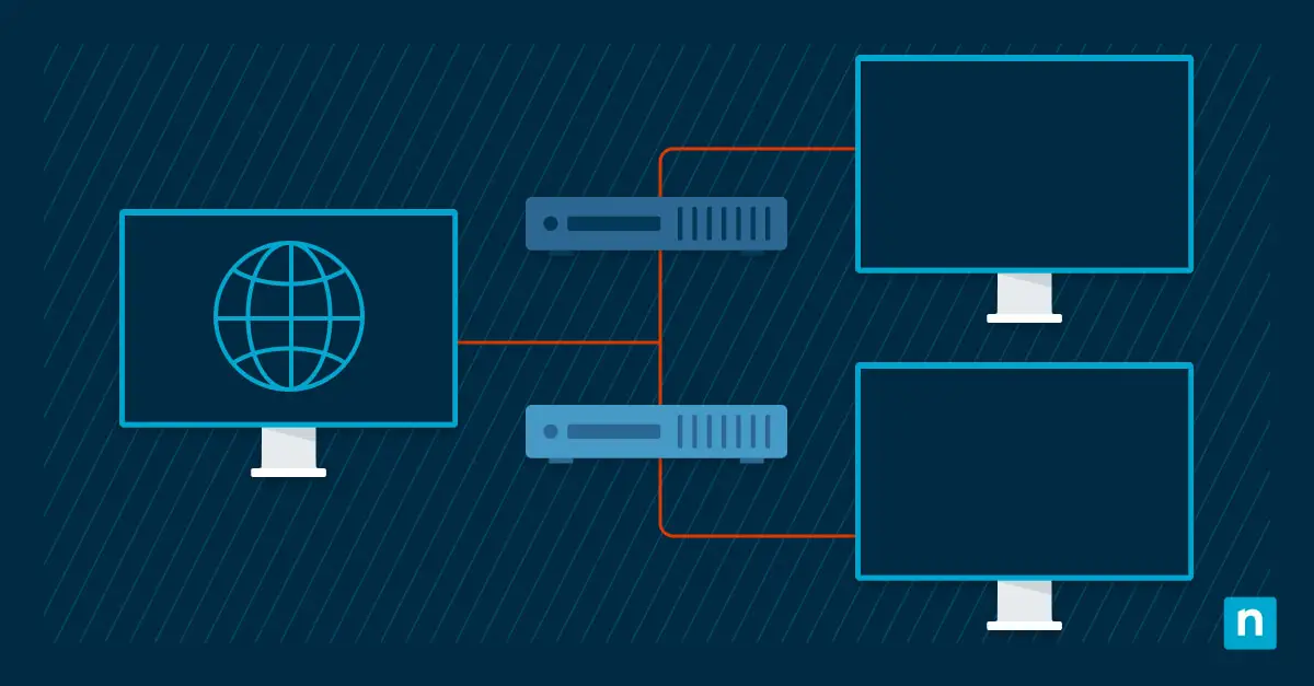 Illustrations of endpoints representing VLAN