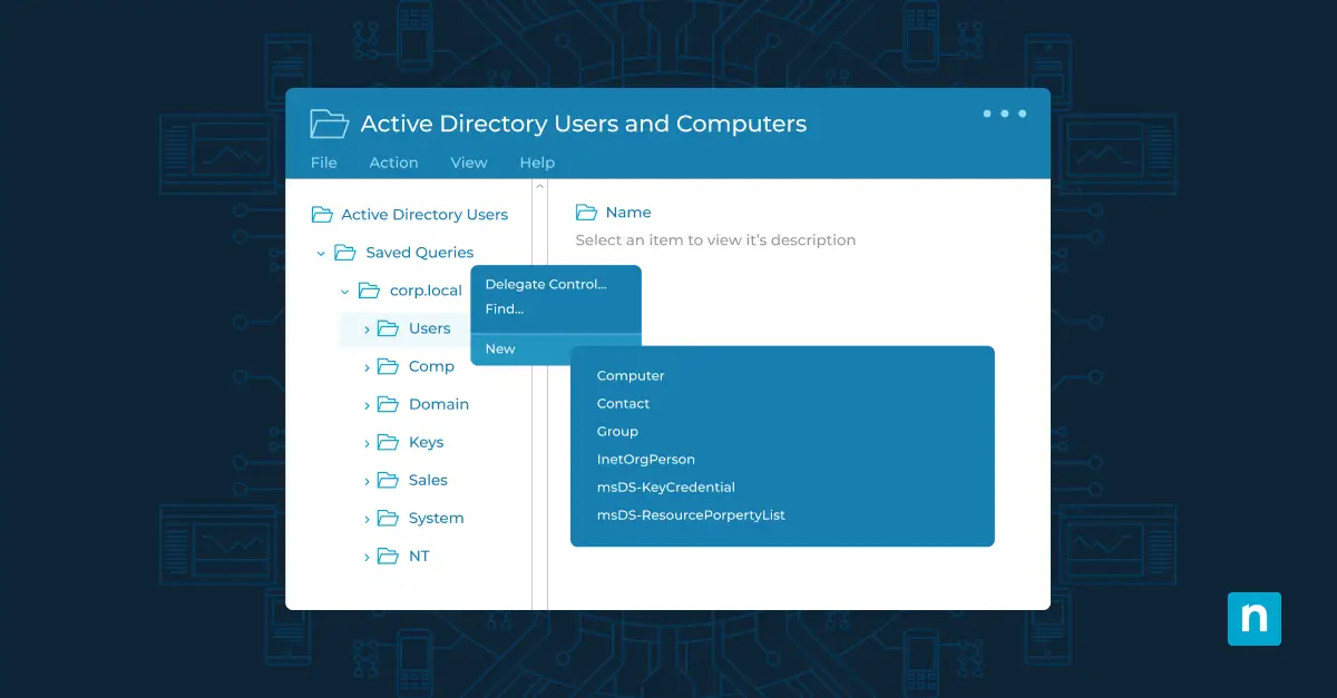 Screenshot of UI menu to Install Active Directory Users and Computers (ADUC install on Windows)
