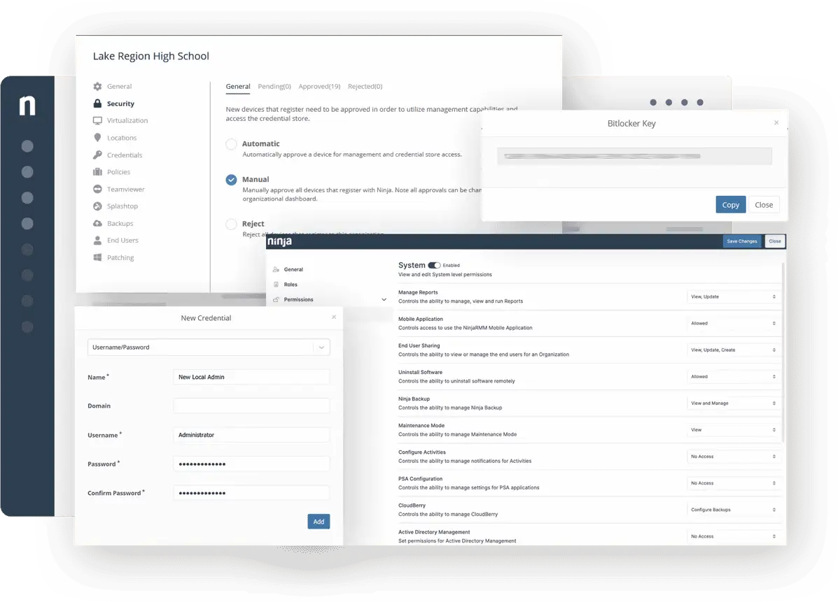 Screenshot of Windows Endpoint Security Software