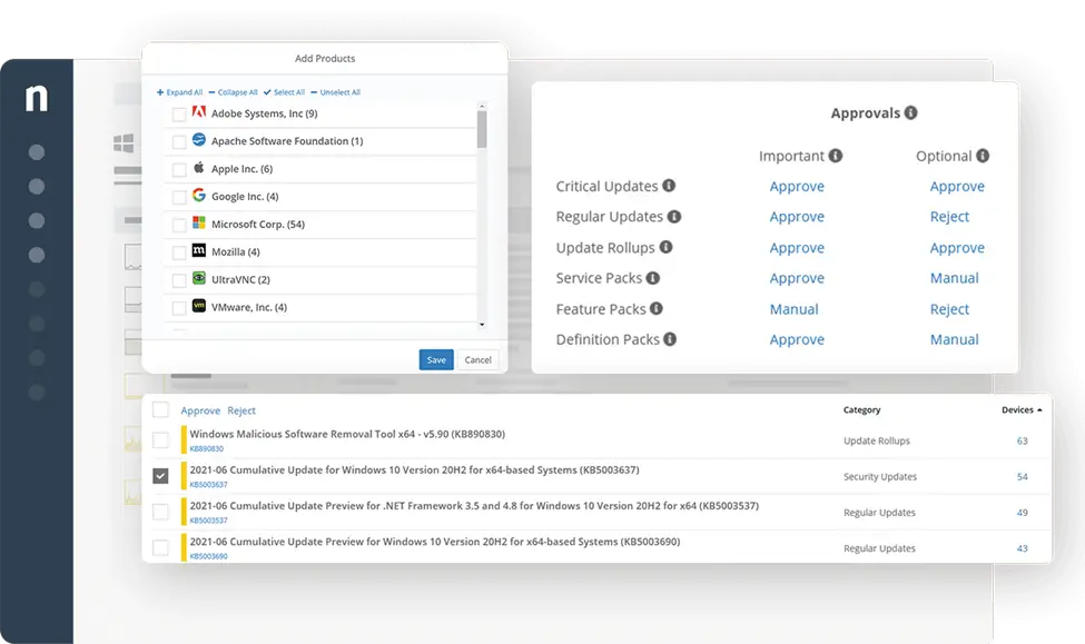A dashboard of NinjaOne's Security Patch Management