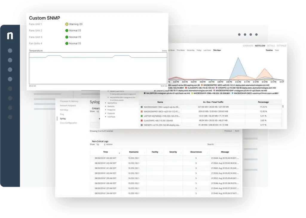 UI of network management tool NinjaOne