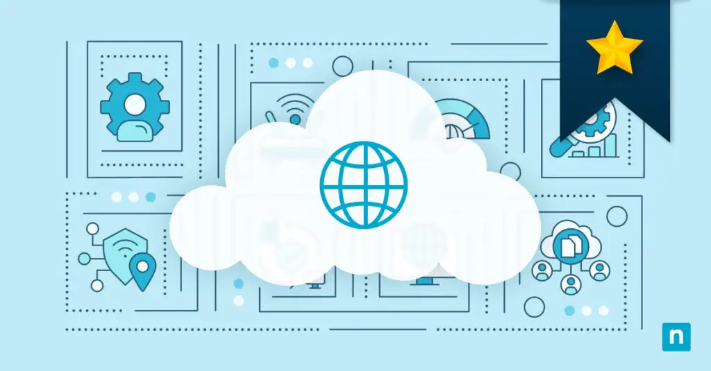 Illustration of a cloud and various network devices representing the Best Network Monitoring and Management Tools