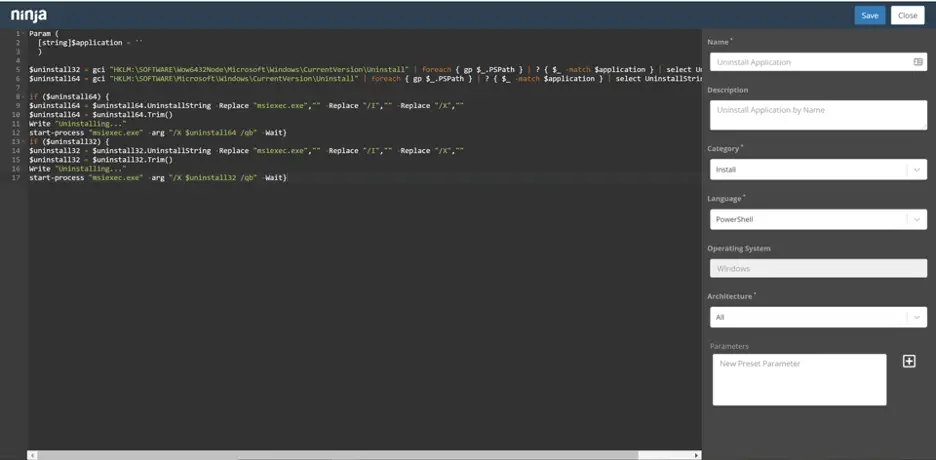 automatizar a desinstalação remota de software