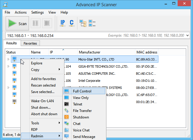 software de código aberto de scanner ip avançado