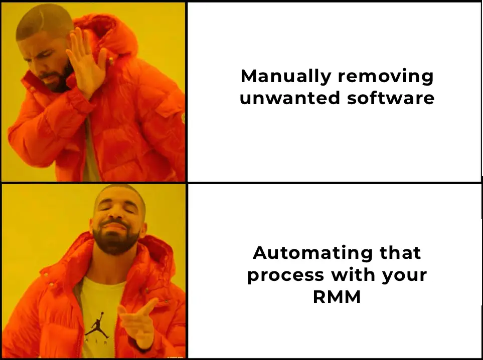 automatização da remoção de software com rmm