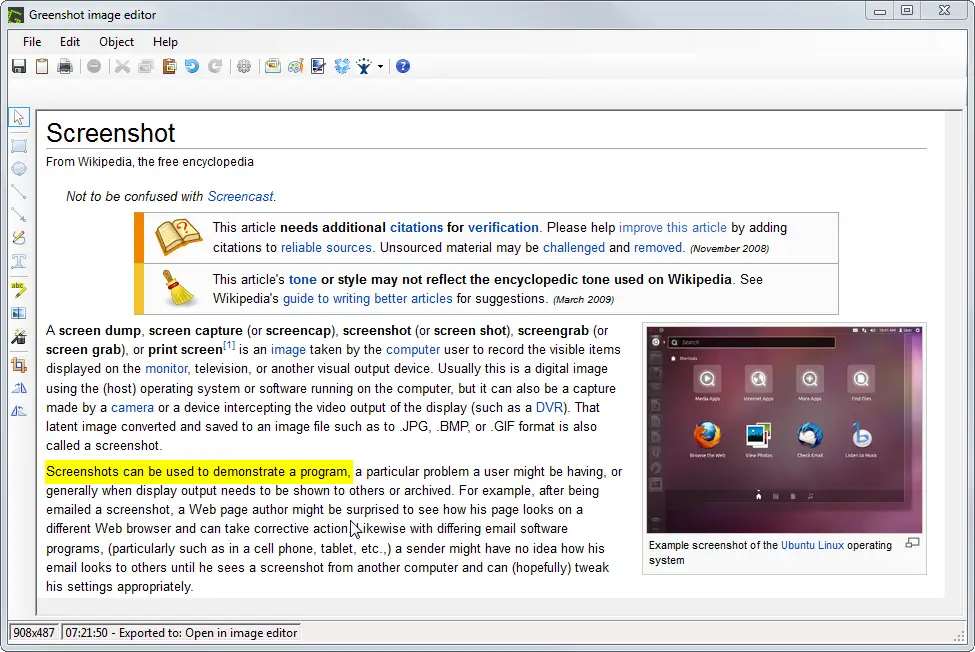 software de código aberto greenshot