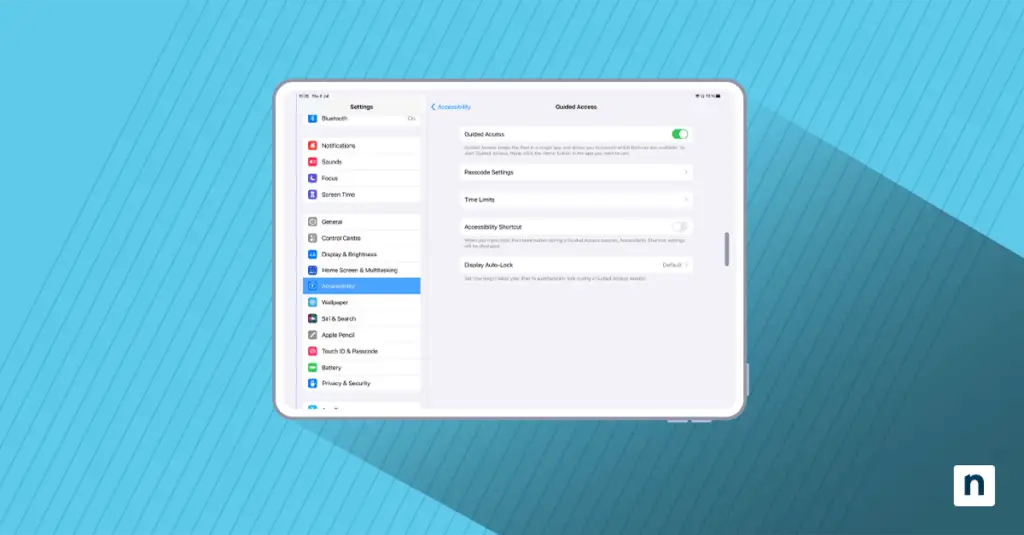 What is iPad Kiosk Mode? Illustration of a UI and an iPad device representing iPad Kiosk Mode