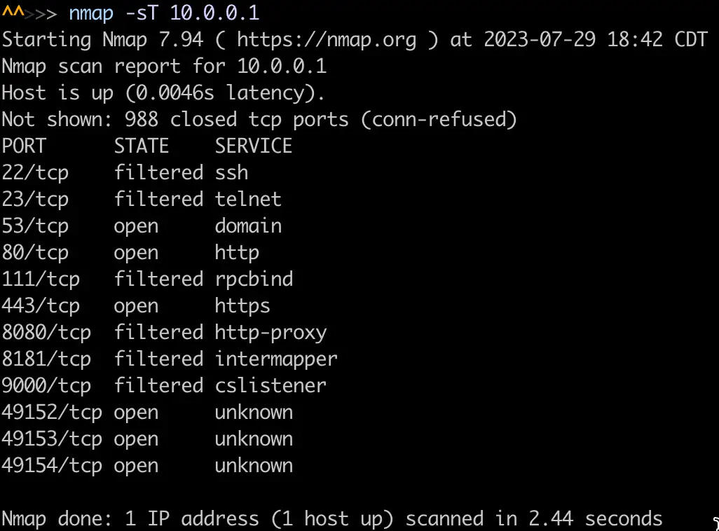TCP Connect Scanning