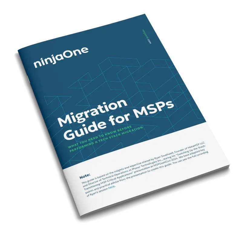 The cover of Migration Guide for MSPs