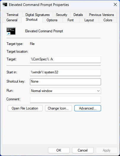 Elevated Command Prompt