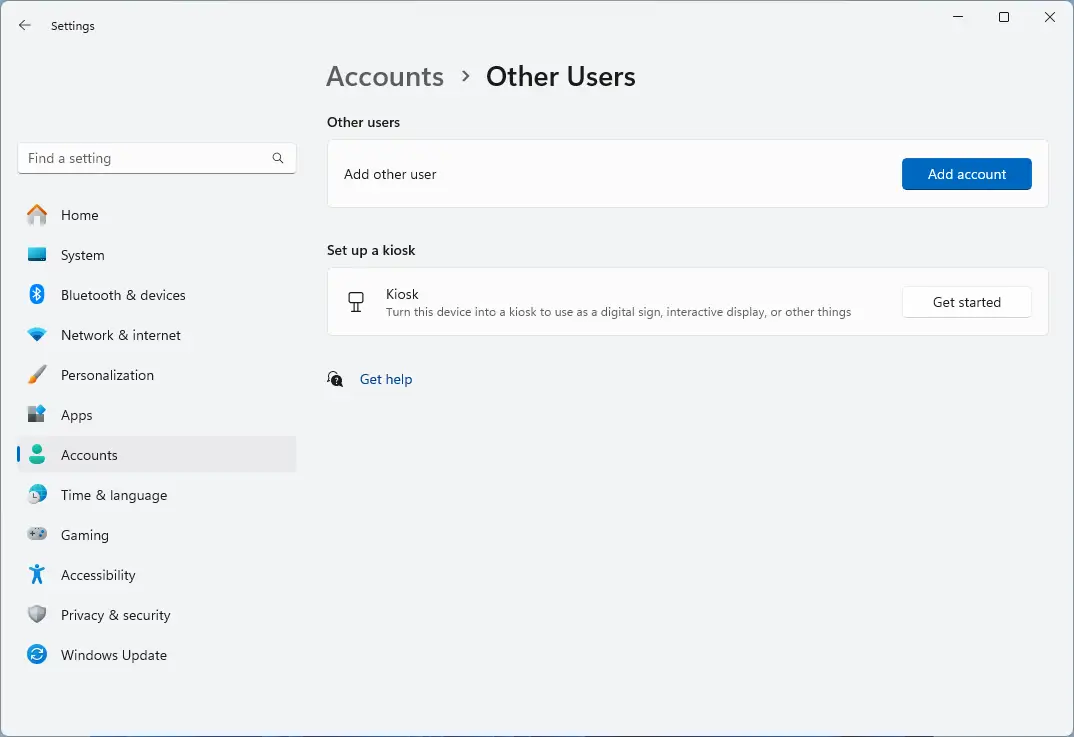 Autres options utilisateur dans la boîte de dialogue Paramètres