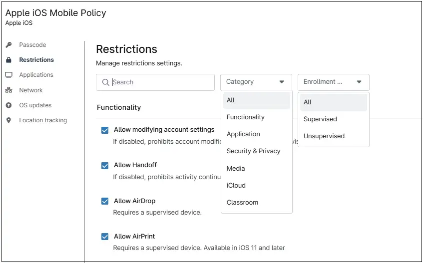 Restrictions