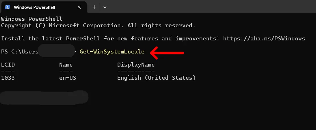 Systemgebietsschema mit dem PowerShell-Befehl Get-WinSystemLocale prüfen.