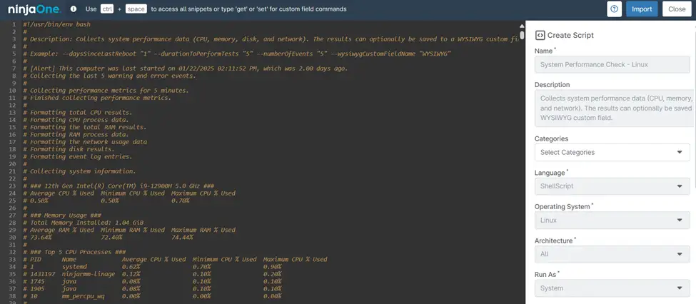 Script automatisé