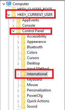 Configuración de fecha y hora en el Editor del Registro