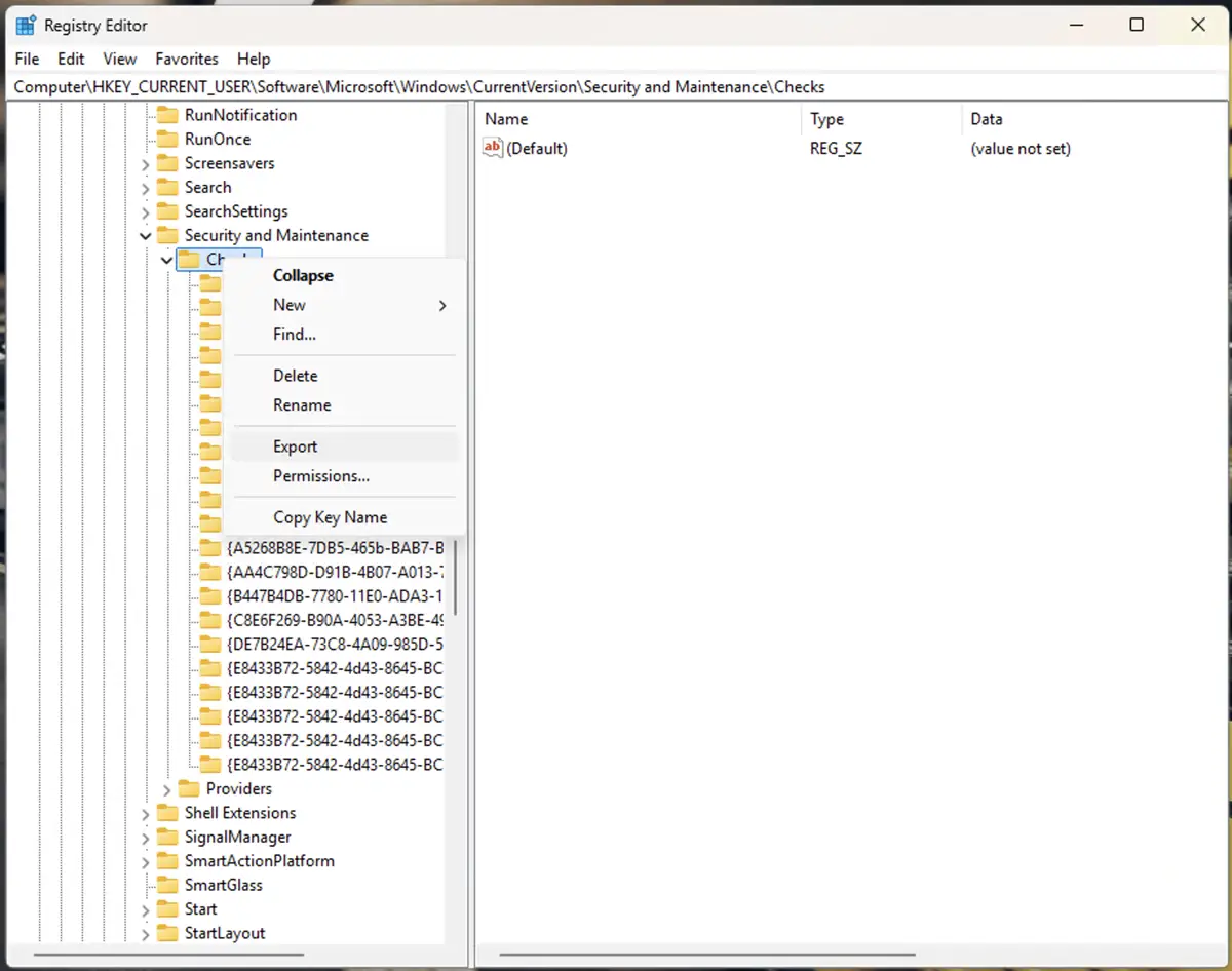 Cuadro de diálogo del Editor del Registro