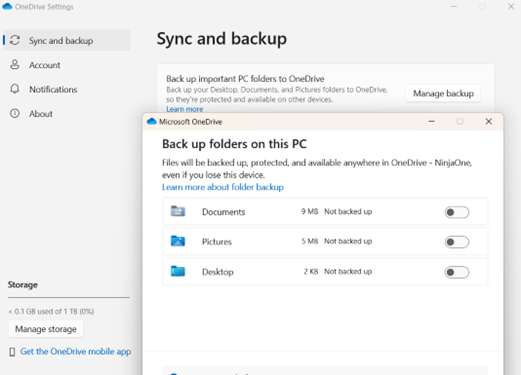 Sincronize o backup do &, gerencie o backup e desative a opção “Fotos”.