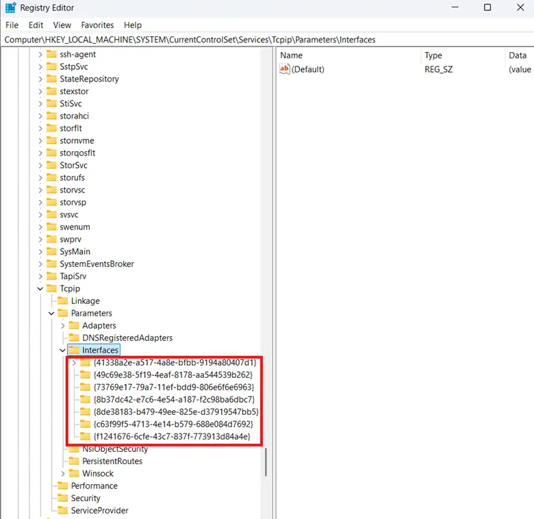 Go to registry editor and ensure the correct IP configuration exists for adapters