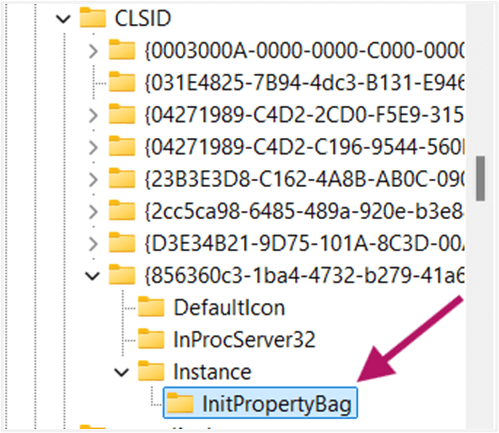 Nueva clave InitPropertyBag