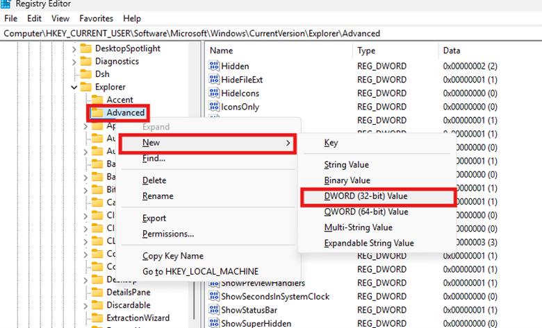 Create DWORD Value