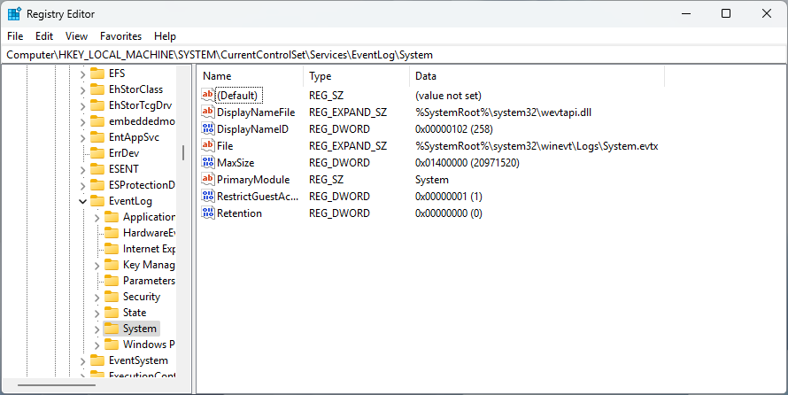 Registry Editor