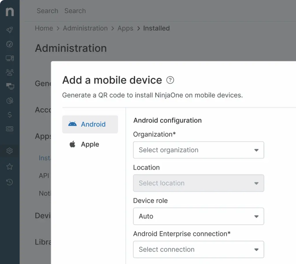 NinjaOne MDM dashboard screenshot