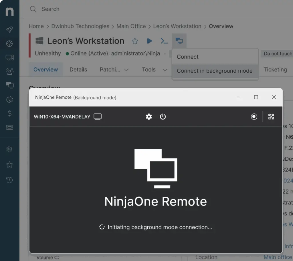 NinjaOne Remote Control screenshot