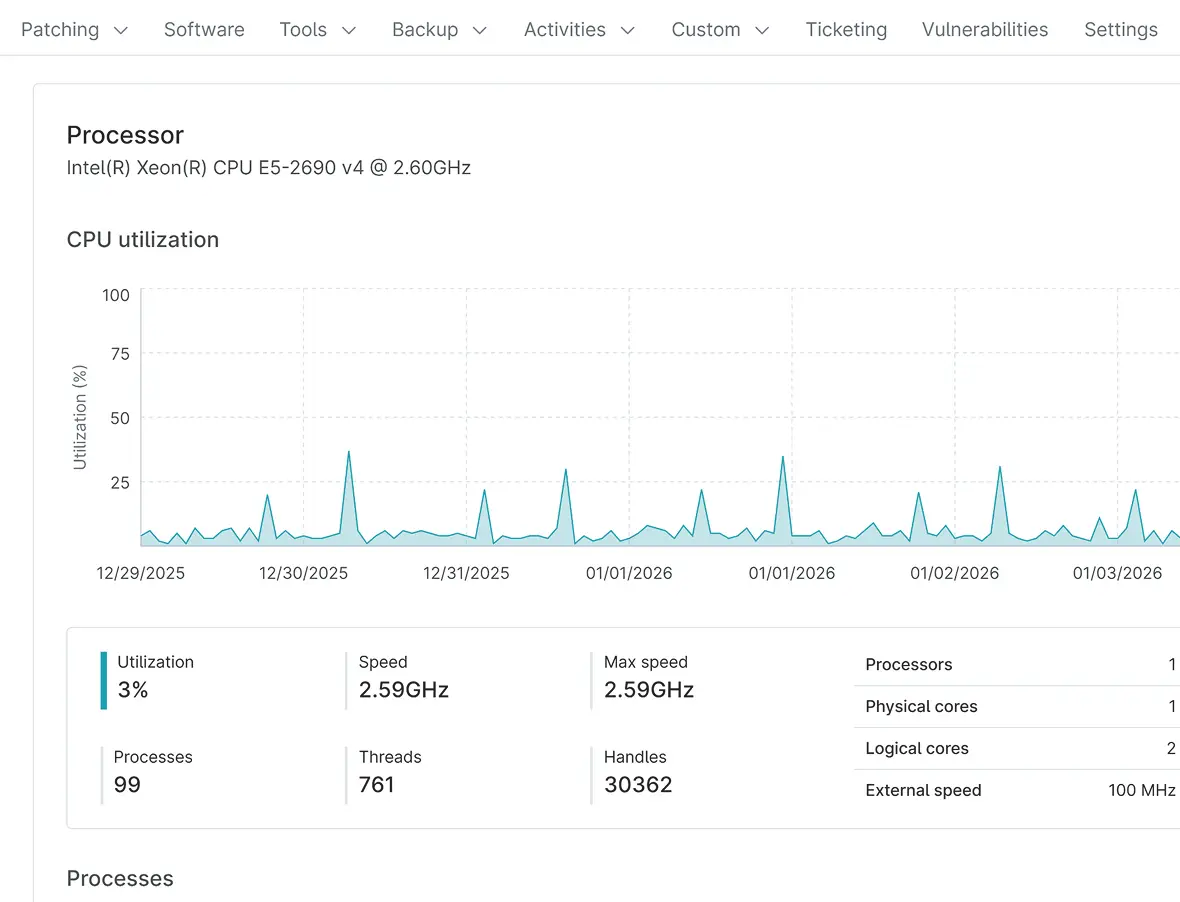 Real-time management product screenshot Real-time management product screenshot